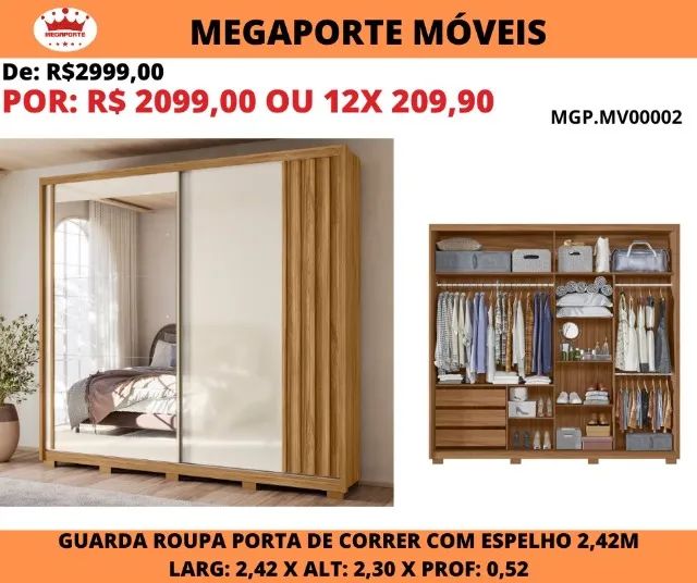 GUARDA ROUPA ESPELHADO 