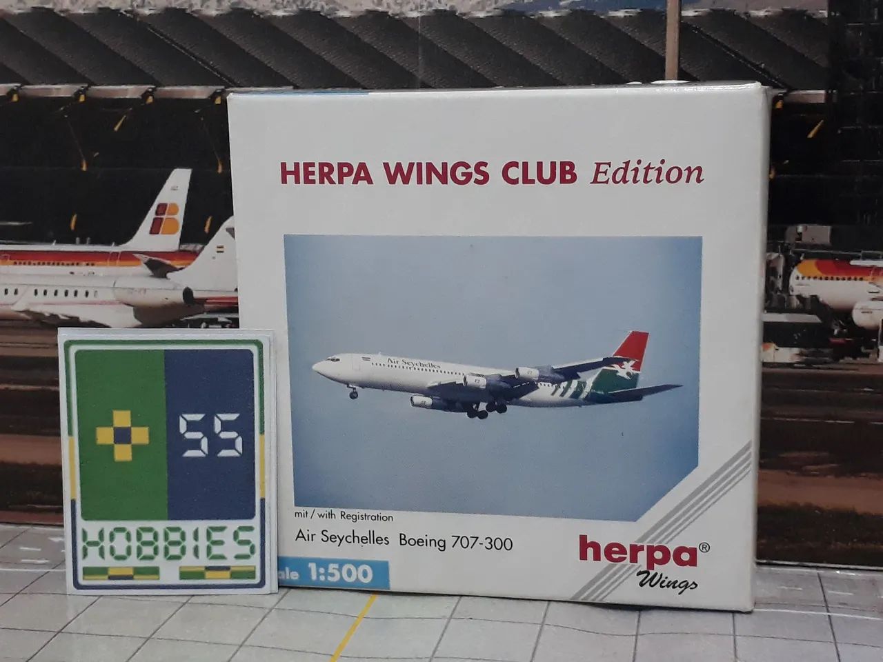 Miniatura Avião Herpa 1/500 Air Seychelles Boeing 707-300 - Foto 4
