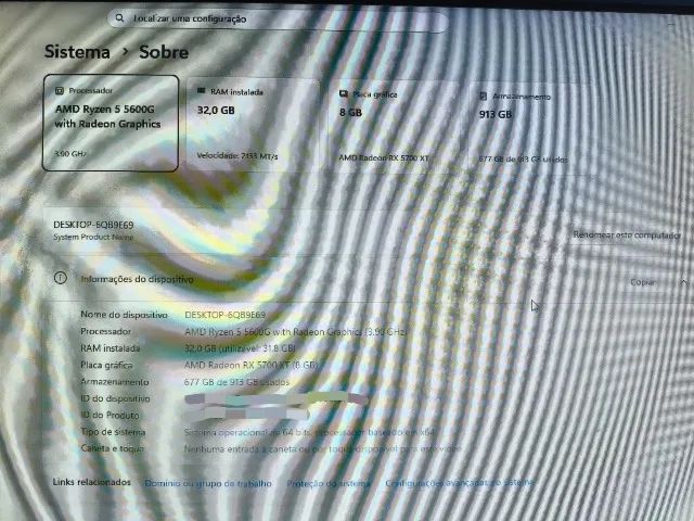 Computador Gamer Rx5600G 32gb Ram RTX 5700XT 8gb - Foto 5