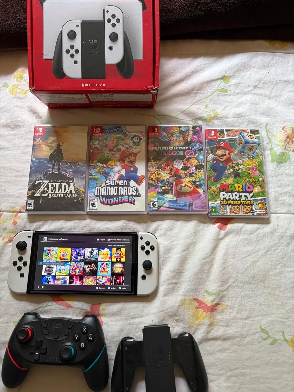 ?Nintendo Switch OLED Branco Completo na Caixa