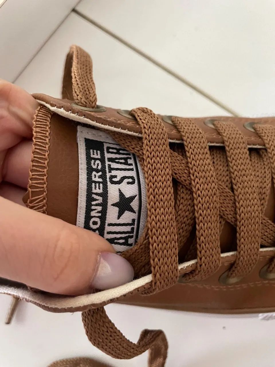 tênis converse all star de couro marrom - Foto 4