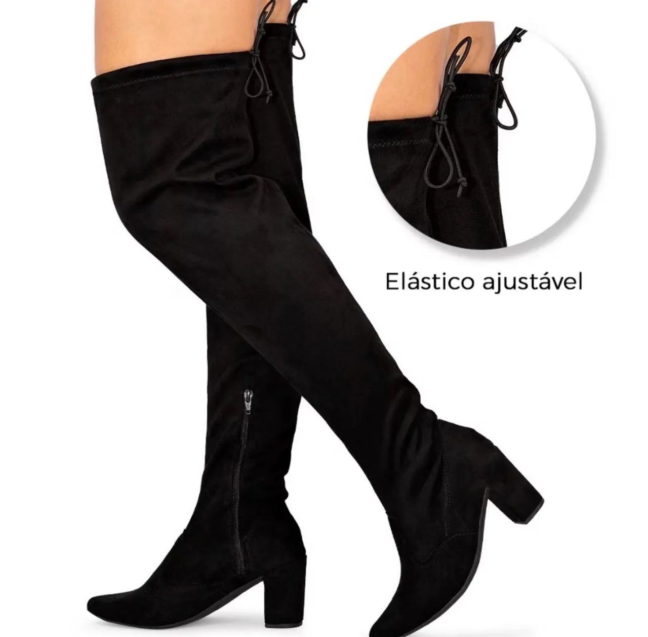Bota de salto preta