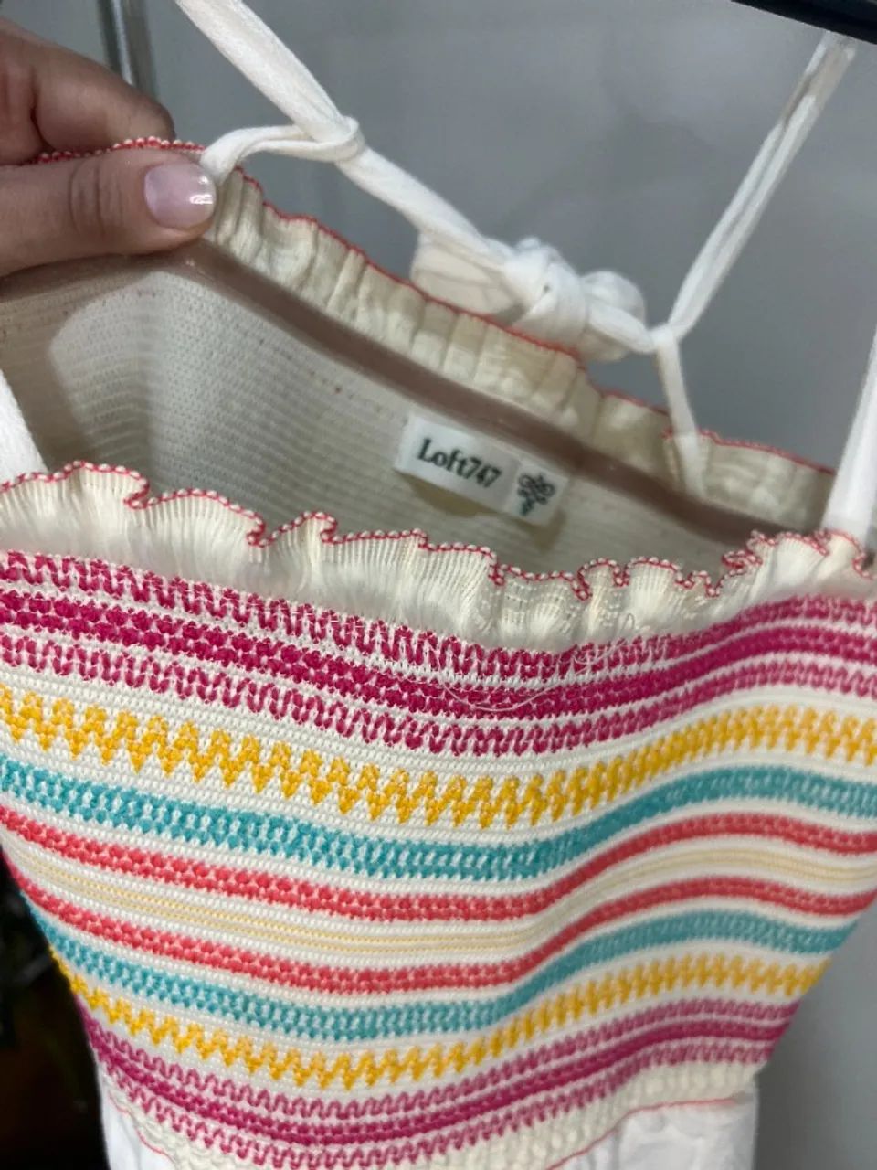 VESTIDO LONGO BRANCO LOFT747 COM BUSTO BORDADO - LEVE E DESCONTRAÍDO - Foto 5