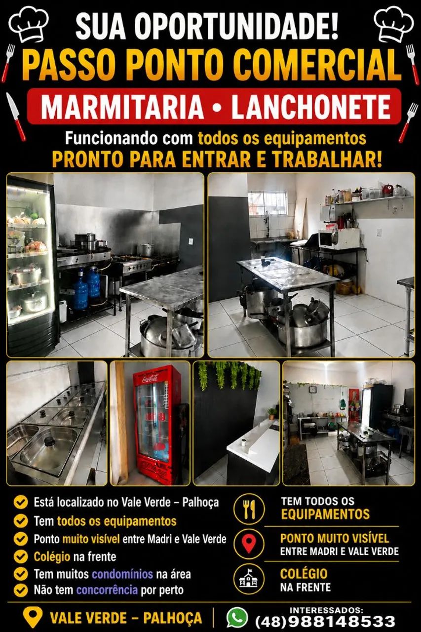Passo ponto de marmitaria 