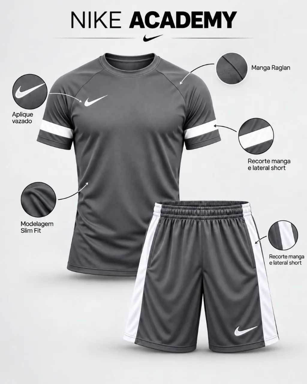 kit dry fit nike do p ao gg - Foto 2