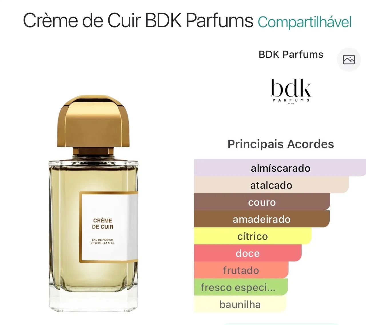 Crème de Cuir BDK Parfums  100ml - Foto 2