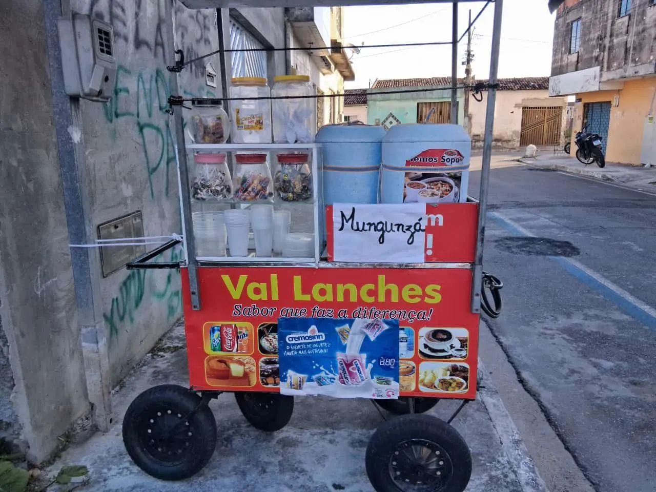 Carrinho de vender lanche 