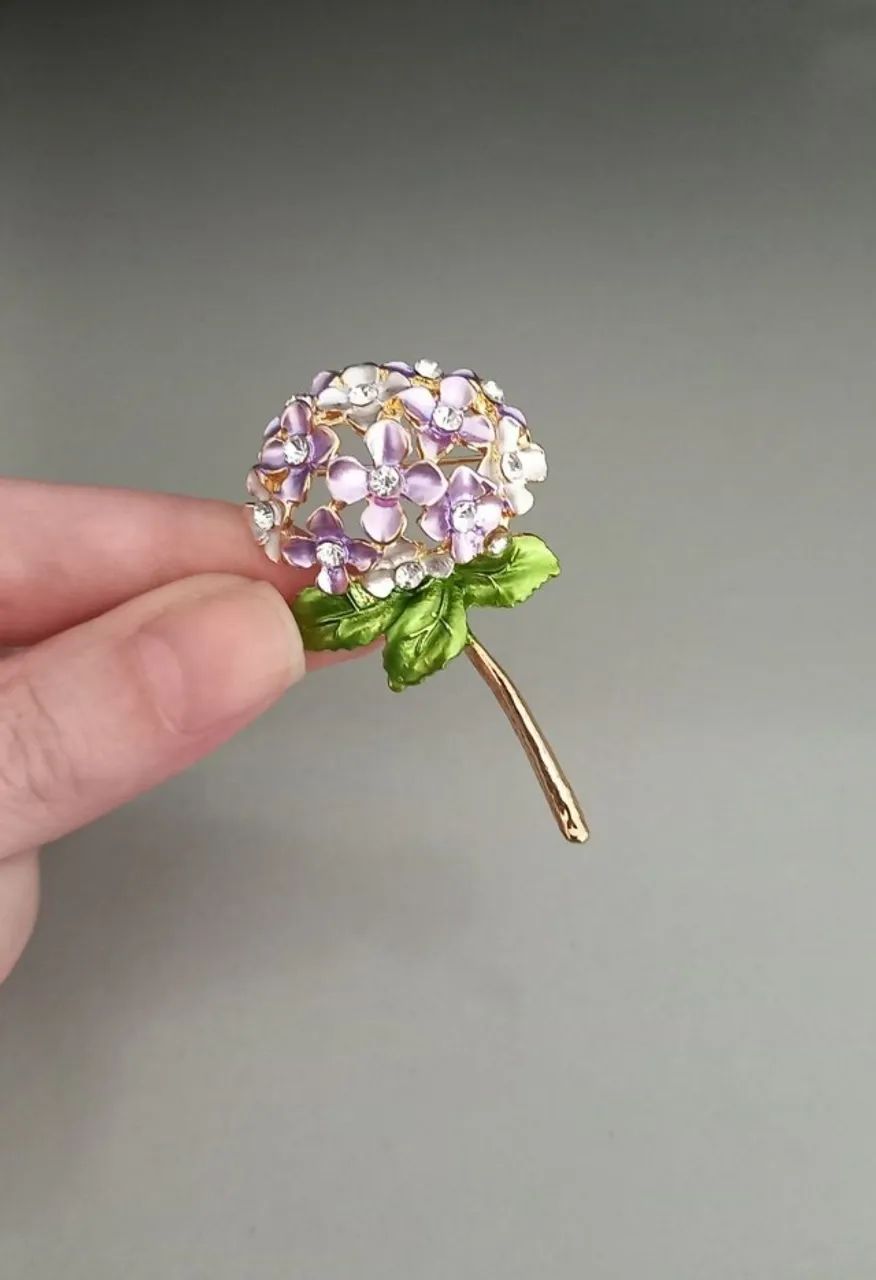Broche de Flor Hortênsia Elegante (novo) - Foto 2