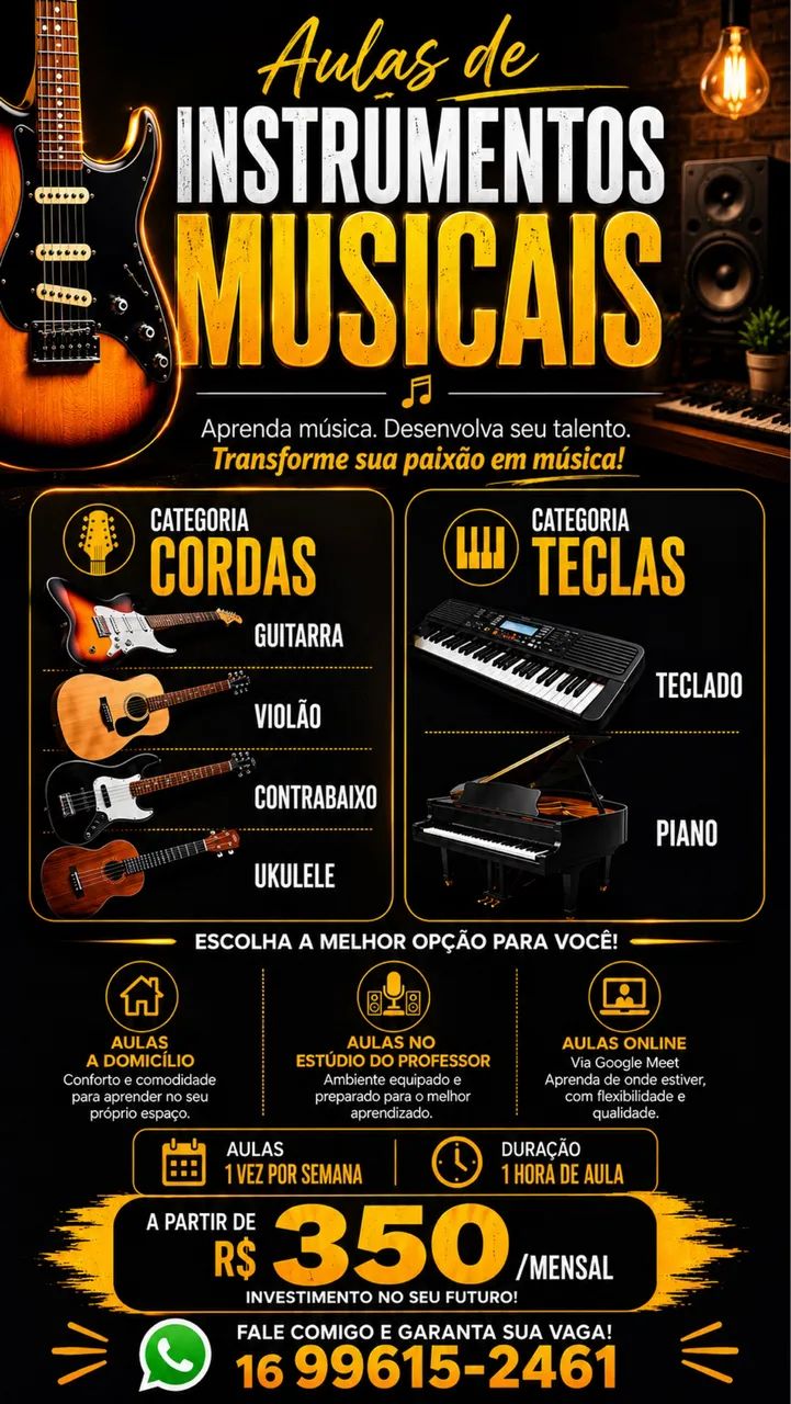 Aulas de Instrumentos musicais 