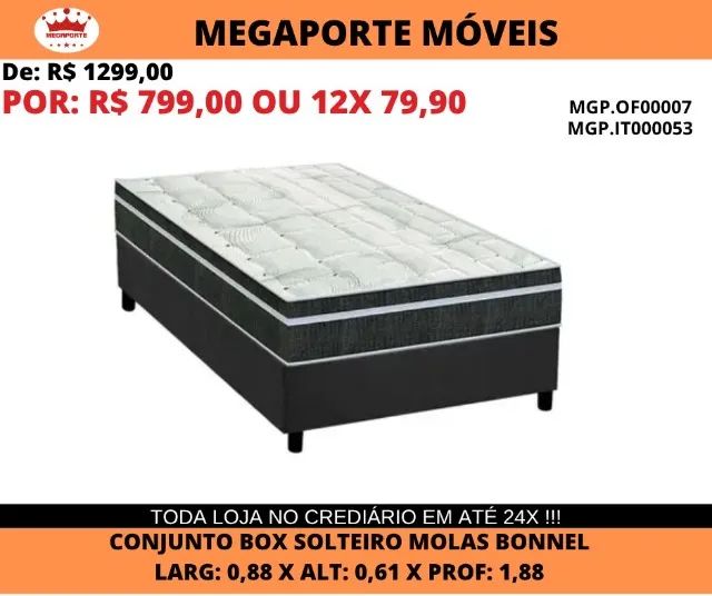 CAMA BOX SOLTEIRO MOLAS BONNEL 