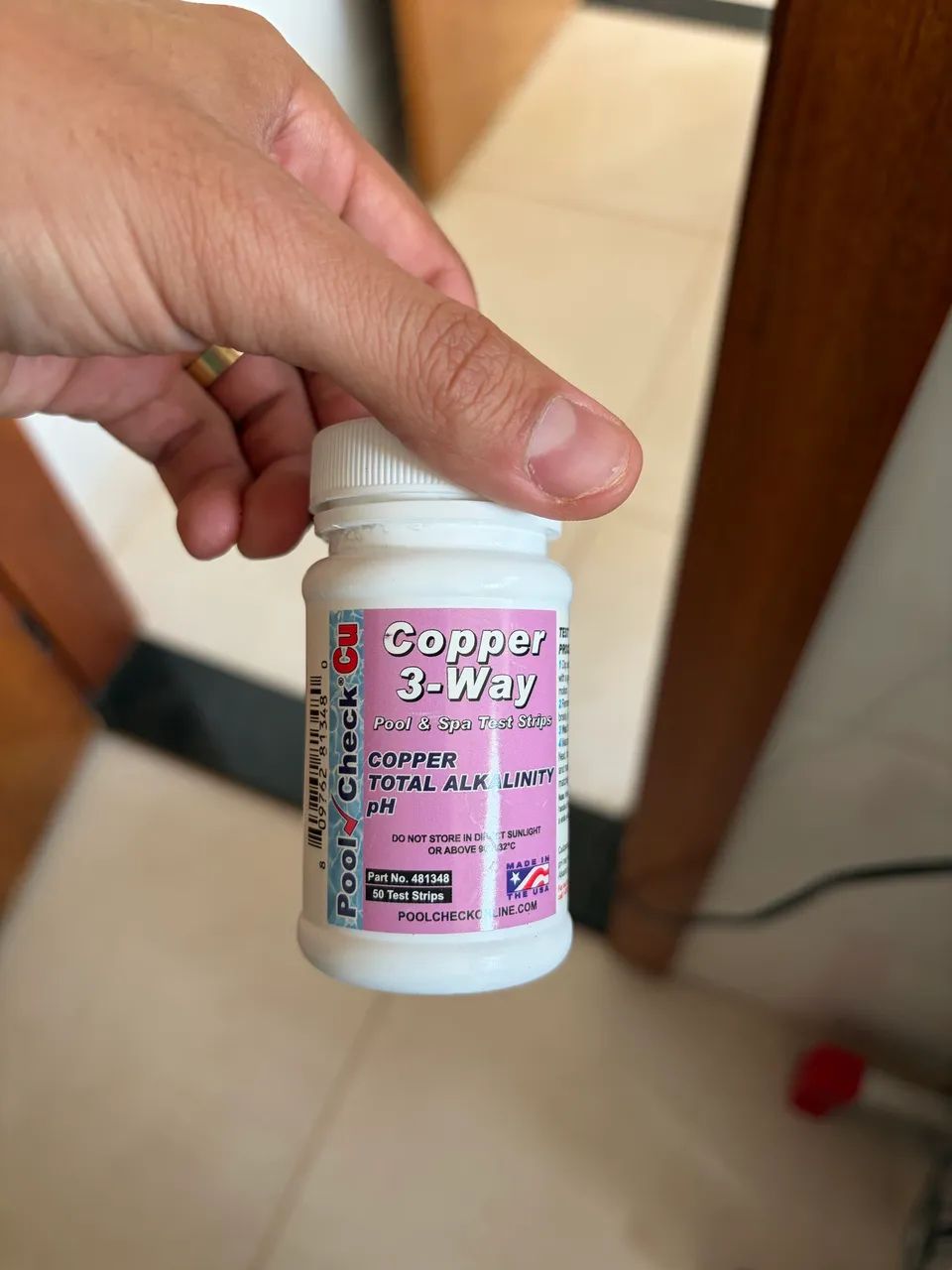 Fita medidor de PH e cobre em piscina