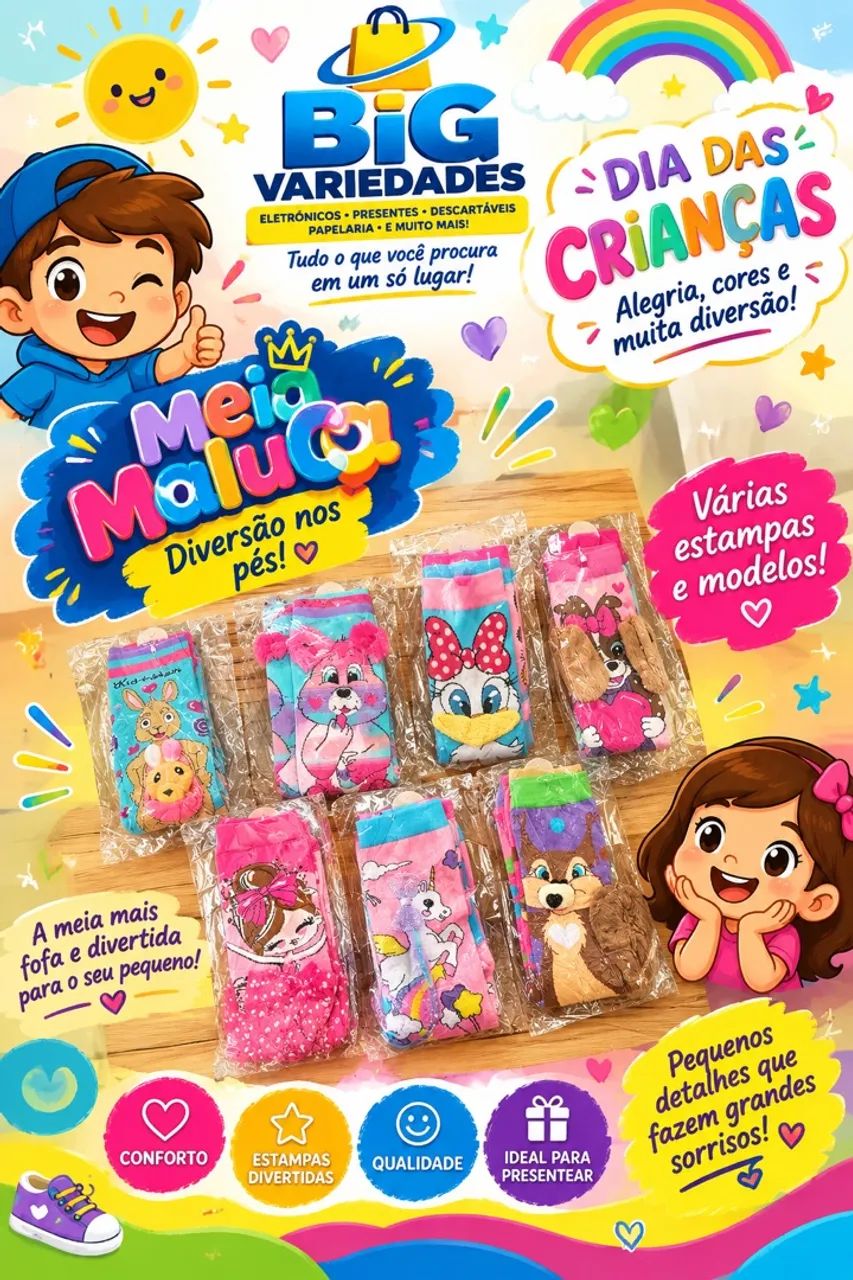 Meia maluca infantil  - Foto 2