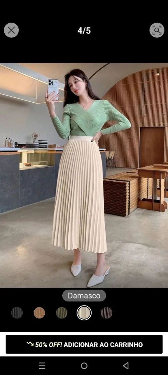 Saia plissada 