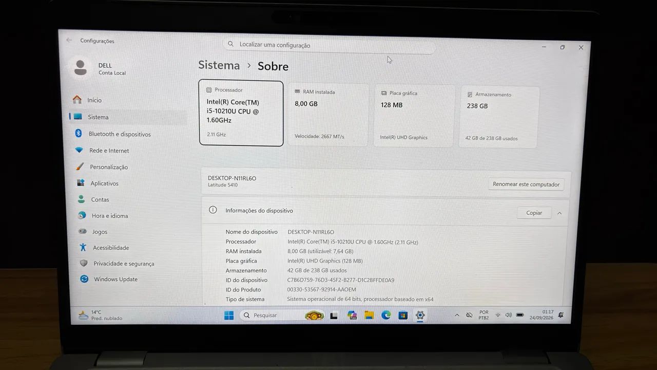 Notebook Dell i5 10ª Latitude 5410 - Foto 4