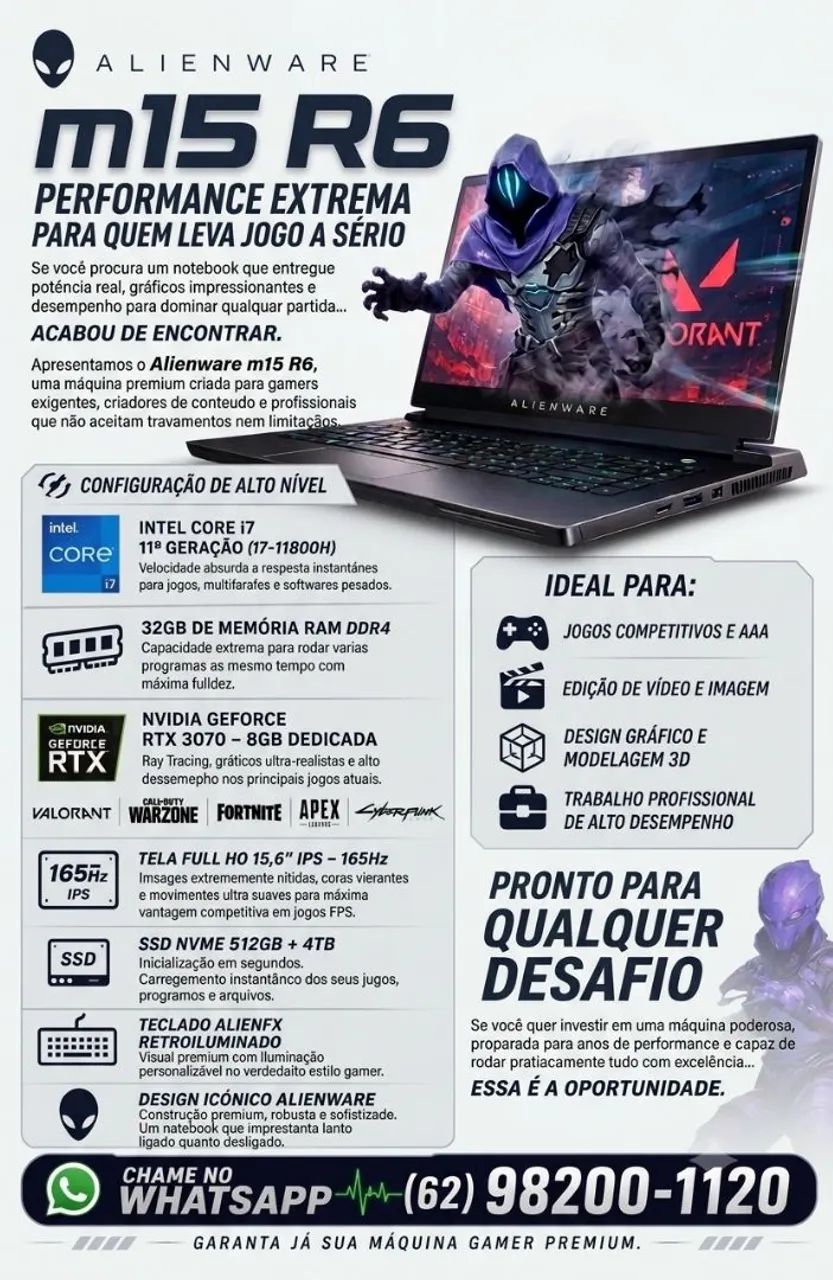 Notebook ALIENWARE M15 R6 