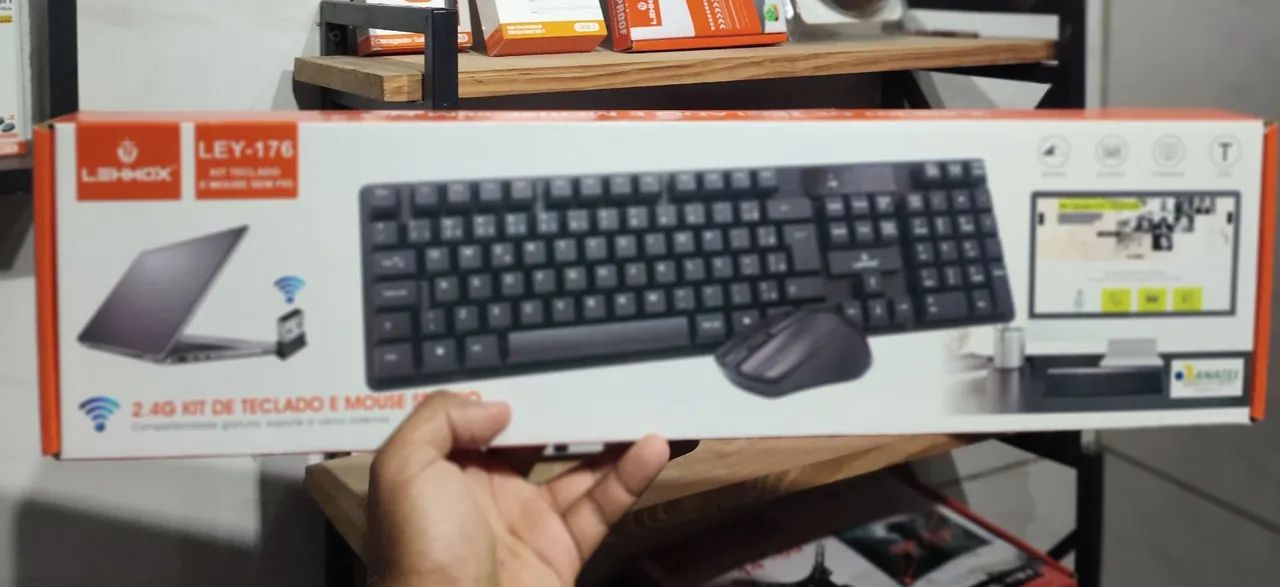 Kit Teclado e Mouse Sem Fio 