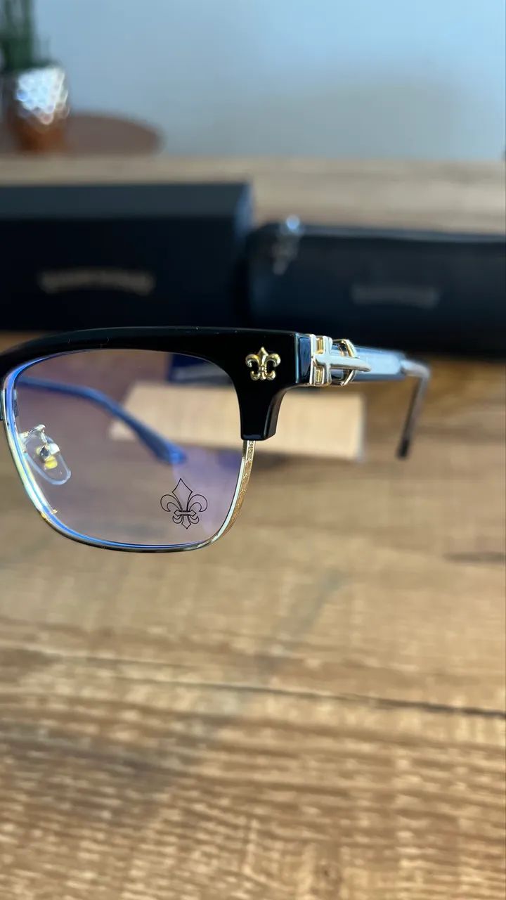  Óculos Chrome Hearts dourado  - Foto 2