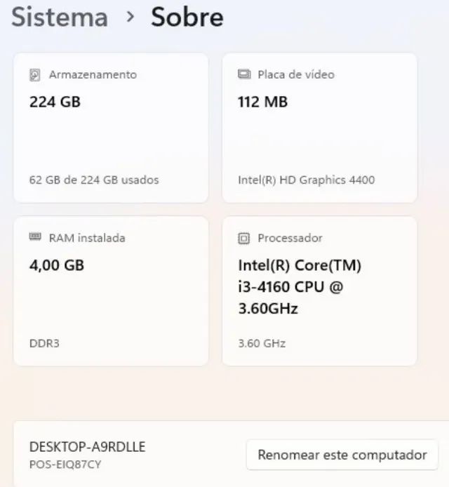Pc Ssd128gb+hd Proc. Intel Core I3 4160 Win 11+office 2021 - Foto 4