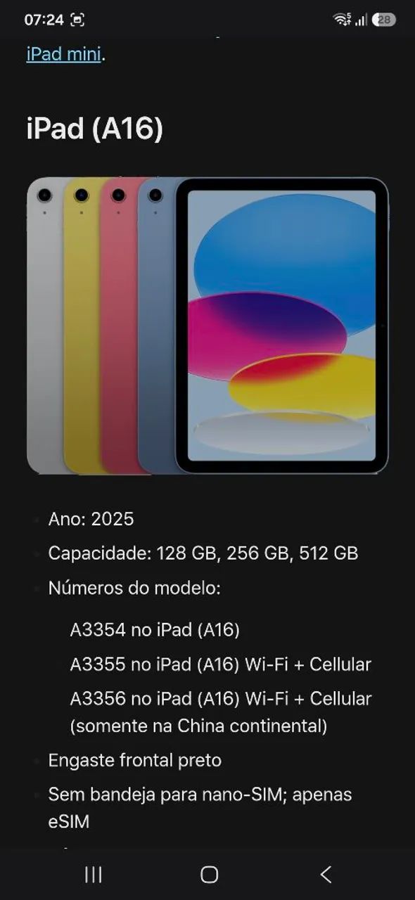 Ipad (A16) 128gb Acompanha capa Apple apenas R$ 3.000 - Foto 5