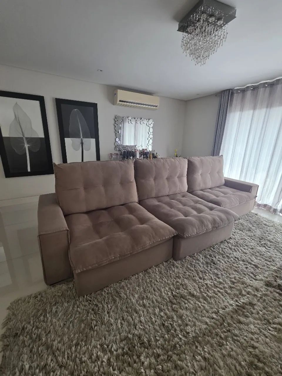 Sofá Retrátil com Encosto Reclinável 