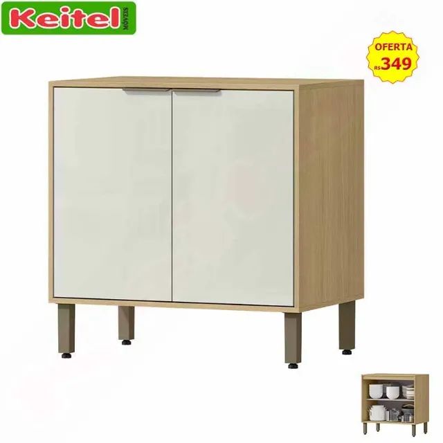 Balcão 2 portas de 80 Glória Castanho / Off White