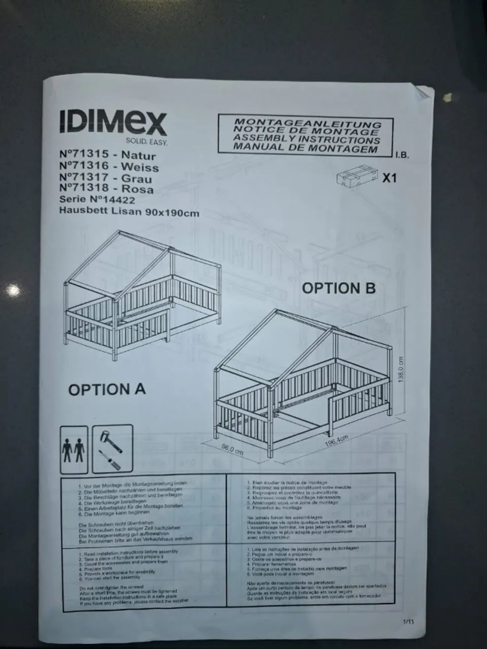Cama Infantil Madeira Maciça Casa - Foto 3