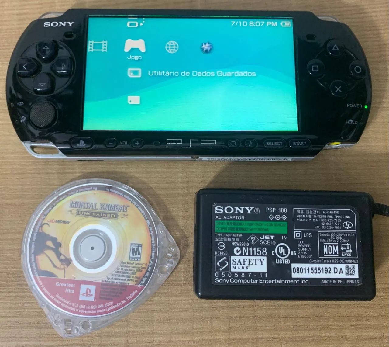 Psp 3000 Fonte Original Sony Bem conservado bateria original Com
