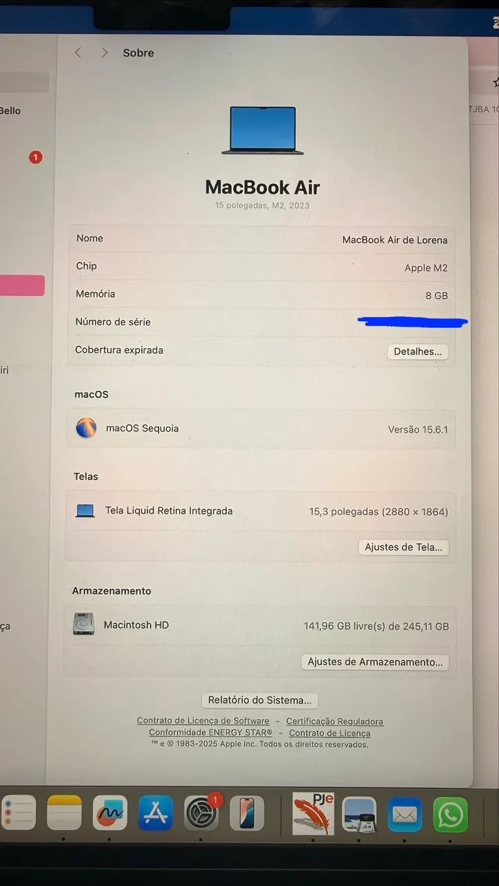 MacBook Air M2 8gb 256 2023 - Foto 3