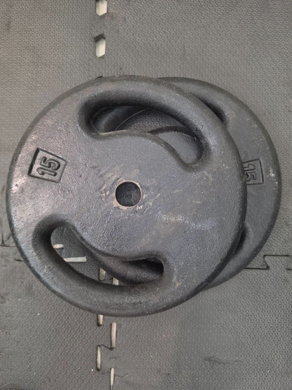 Par anilhas ferro pintadas (15kg cada)