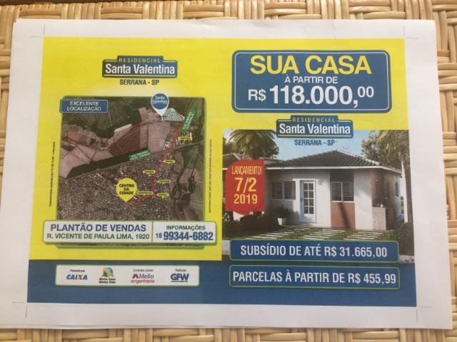 Serrana-SP - Lançamento de Casas Térreas. A partir de R$ 118.000,00, 2 quartos - Foto 12