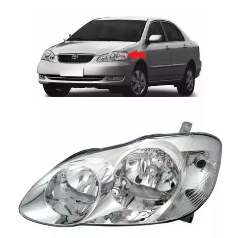 Farol Cromado Toyota Corolla 2003 2004 06 2007 2008 Esquerdo