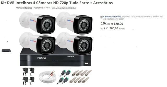 4 Câmeras HD 720p Tudo Forte + Acessórios