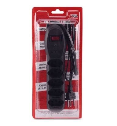 Filtro de Linha 5 Tomadas Bivolt Force Line Cabo 80cm - Foto 2