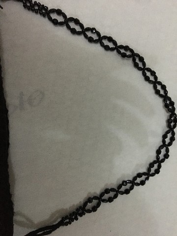 Bolsa Preta De Croche E Miçangão E Alça De Cristal - Foto 3
