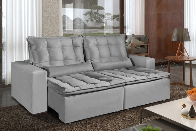 Sala sofá retrátil e reclinavel de 200 cm largura 