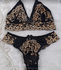 Conjunto Sutiã E Calcinha De Renda Bicolor
