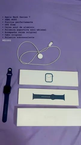 Apple Watch Series 7 (GPS, 45mm) - Caixa de alumínio azul - Pulseira  esportiva azul-abissal