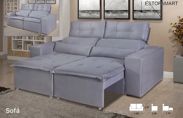 Sofá Retratil Reclinável CONFORTO E QUALIDADE t544 - Foto 2