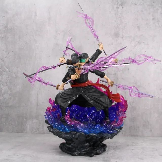 One Piece Roronoa Zoro 9 Espadas Estátua Action Figure 40 Cm Novo