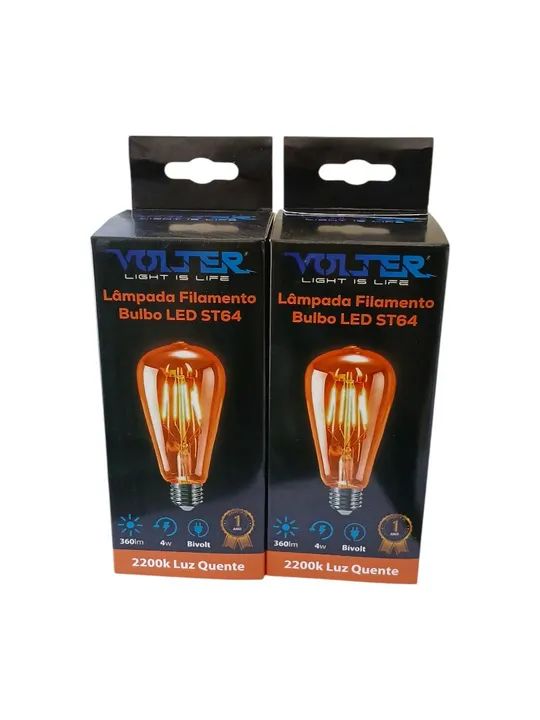 Lâmpada filamento bulbo Led ST64 2200k - VOLTER - Foto 3