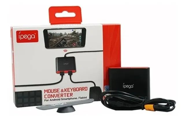 Lacrado Adaptador para Teclado e Mouse em Celular Conversor via Bluetooth Ípega 9116