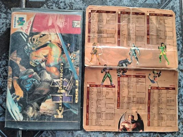 Quick Reference Card e Caixa (Adaptada em capa de fita VHS) - Killer Instict N64