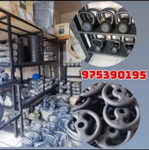 Anilhas halter barra jump piso 