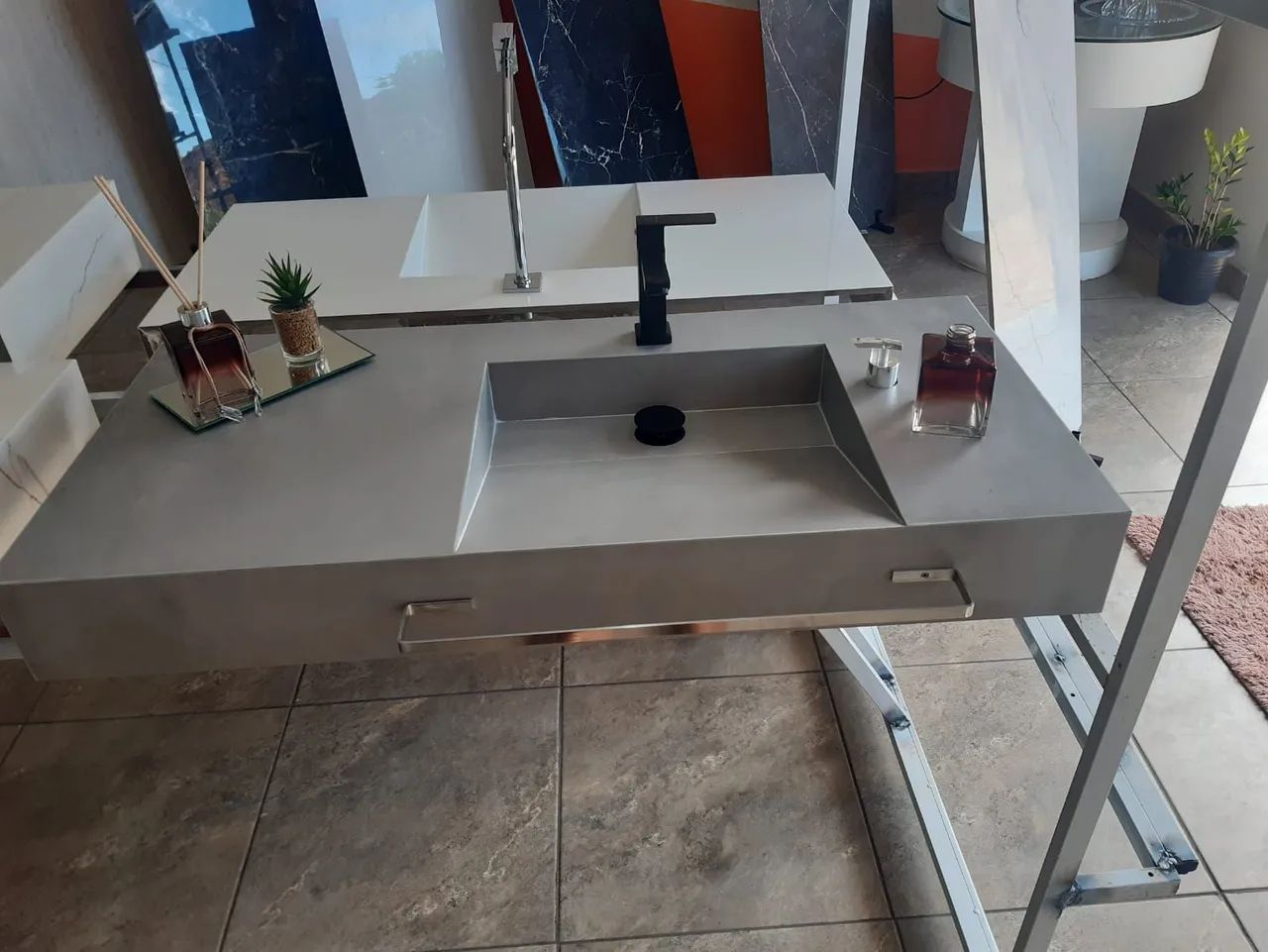 Pia de porcelanato para banheiro 