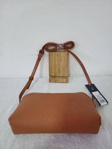 Bolsa tiracolo - Linha Universal Castanho Claro - Foto 4