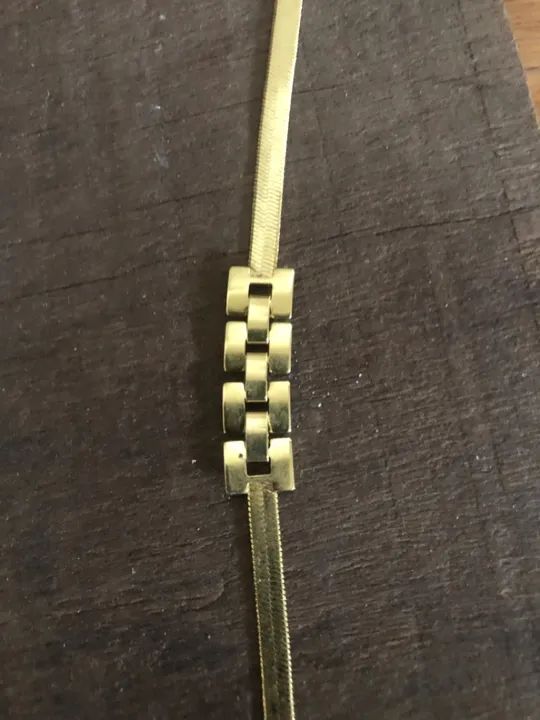 Pulseira de corrente fina em ouro 18k - Foto 3