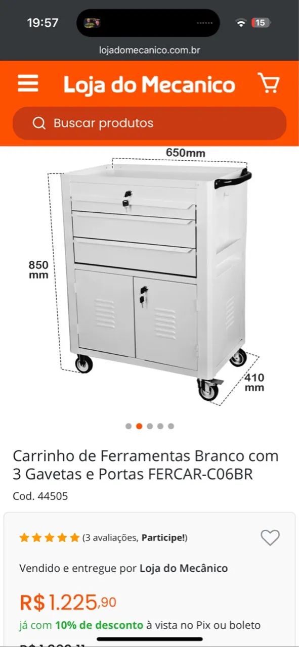 Carrinho de Ferramentas Fercar C-06 (mecânica,tatuagem) - Foto 2