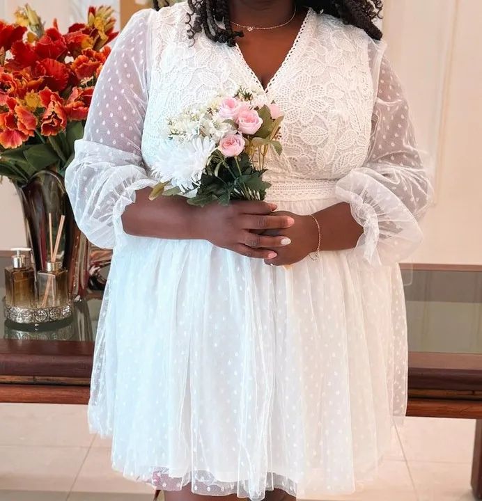 Vestido branco de renda para casamento