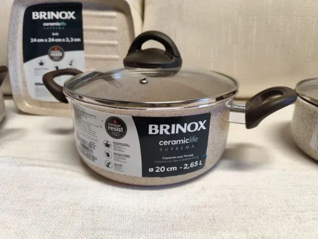 Panelas de cerâmica BRINOX - conjunto de 07 peças novas - Foto 4