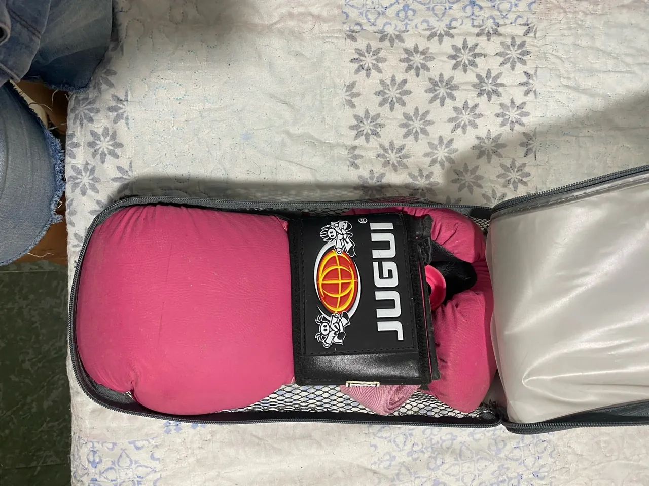 Luvas de Boxe Muay Thai Rosa Everlast TAM 12 Oz - Foto 5
